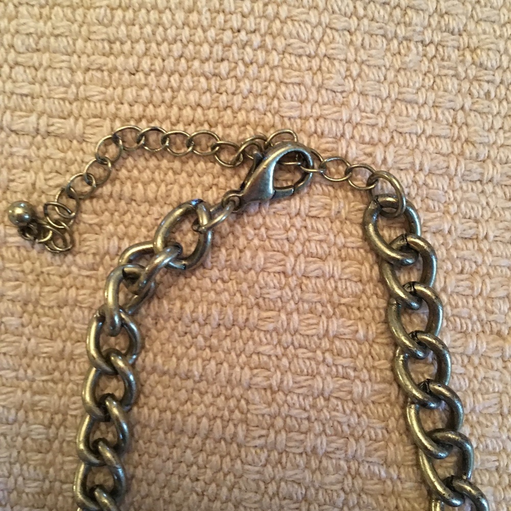 Crystal and Antiqued Gold-Tone Necklace - Picture 4 of 4